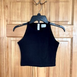 American Apparel Women's Black Cotton Spandex Sleeveless Crop Top- SZ Small NWT